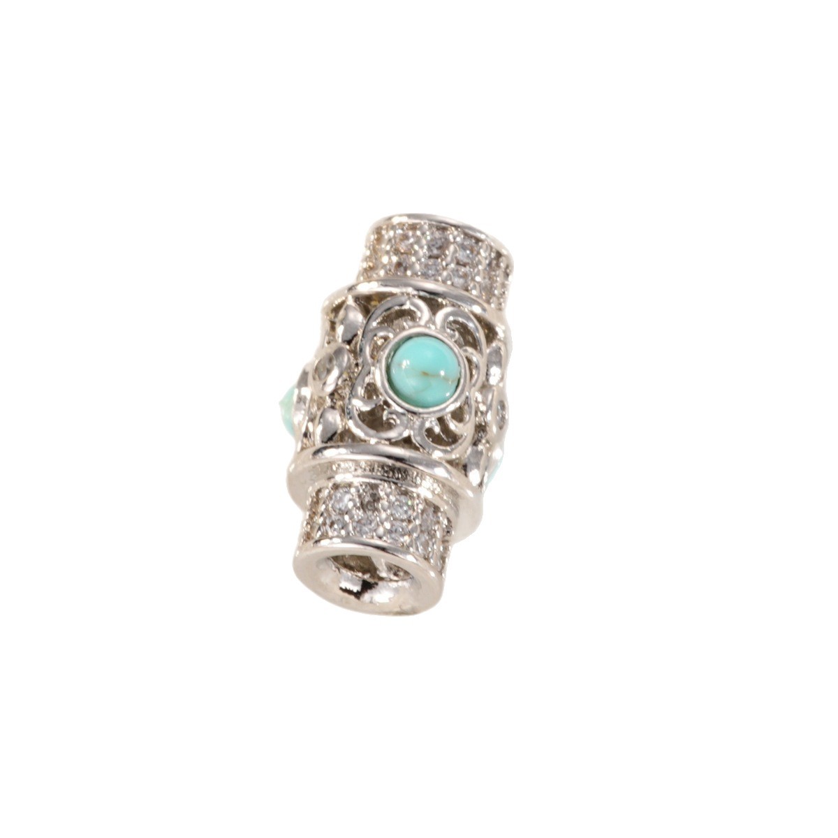 DIY jewelry accessories for bracelets, necklaces and clasp caps, fully set with zirconium turquoise beads and plated with real gold to retain color and have a high-end feel Item Picture
