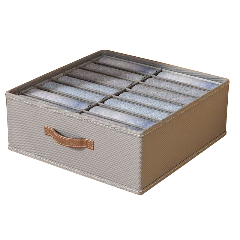 双列裤子衣服收纳盒日式卧室衣柜放衣物分格整理箱筐抽屉分层神器