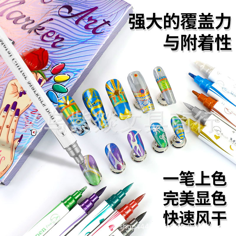 1502c Cross-border Nail Art and Drawing Pen Set: Colorful Hand-drawn nail pull Pen, Graffiti and Drawing Pen, Dot and Line Nail Art Pen details Picture