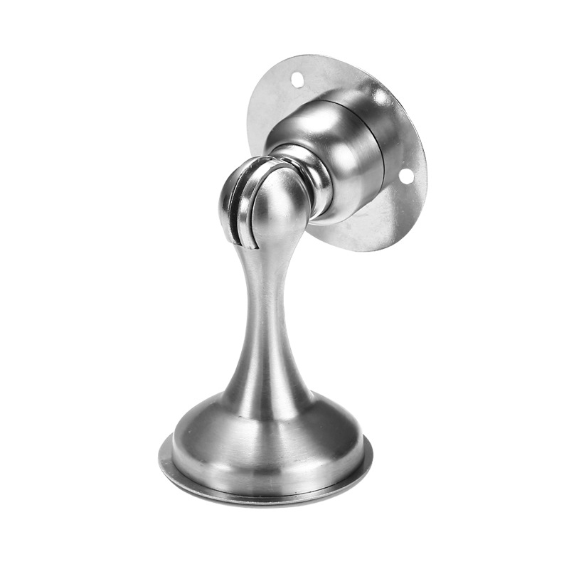 Stainless steel door suction without drilling, strong magnetic thickened door stop for bedroom door, silent door for bathroom, anti-collision floor suction Item Picture