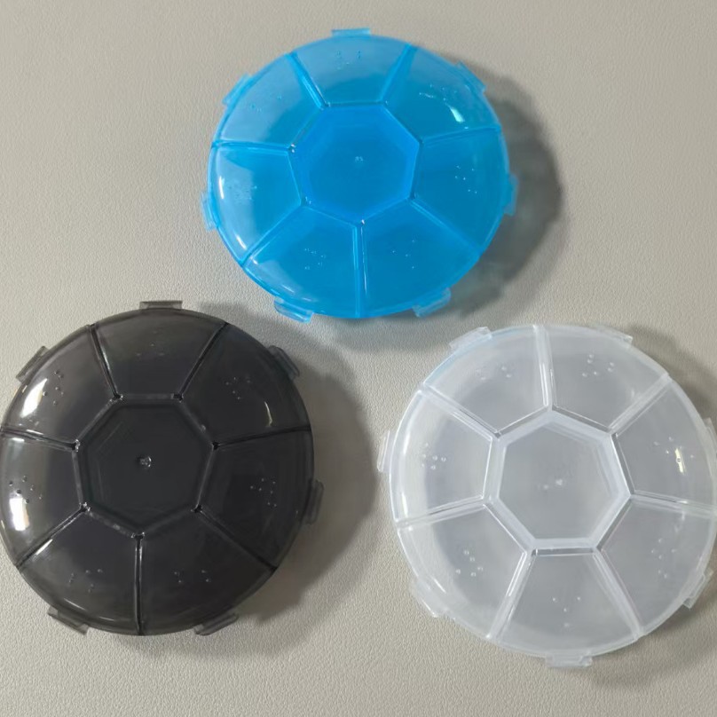 Portable transparent medicine storage box with high appearance level, mini one-week seven-day travel compartments, plastic medicine box, OPP bag