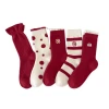 Wool socks, big red socks for the zodiac year, women's autumn and winter warmth, striped mid-calf socks for the Year of the Horse, thickened New Year socks, pile socks Item Picture