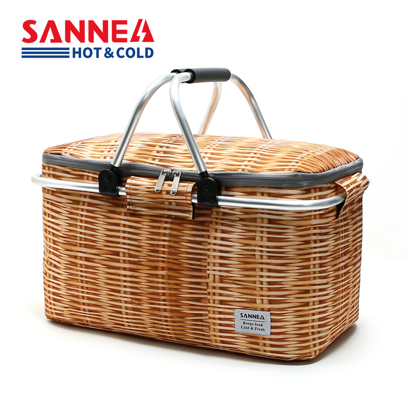 SANNE nueva cesta de compras aislante cesta de picnic plegable portátil al aire libre aislante refrigerado bolsa bento al por mayor