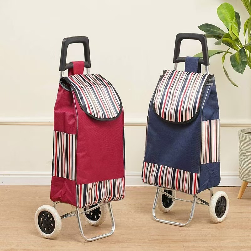 Supermarket shopping trolley cloth bag, portable promotional LOGO printable small trolley, elderly grocery shopping trolley cloth bag details Picture