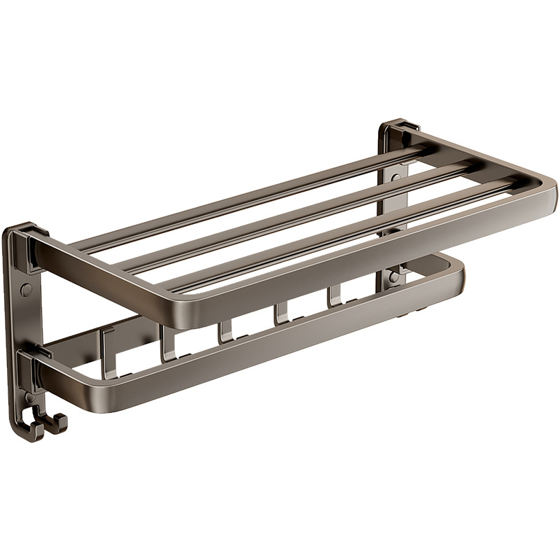 毛巾架卫生间免打孔浴巾架一体挂架套件厕所洗澡间浴室架子置物架详情图5