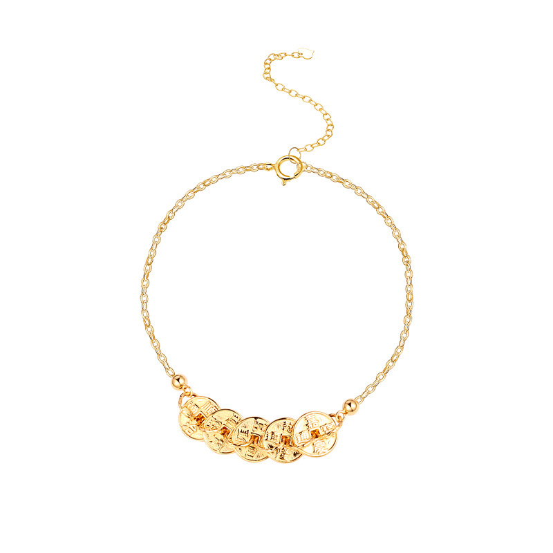 2026 New Style of "Fragmented Money Abundance" bracelet, a new Chinese-style simple coin for attracting wealth and good luck, a dazzling Five-Emperor Coin bracelet Application Scenario