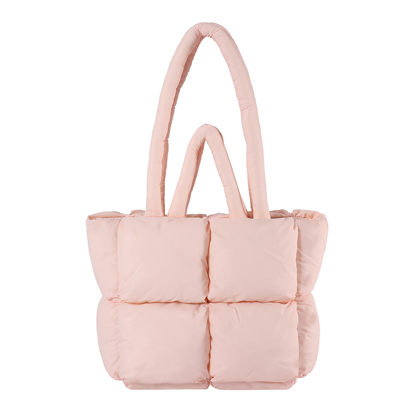 The new tote bag, puff bag, women's large-capacity soft and high-end cotton-filled bag, stylish and versatile underarm single-shoulder bag Item Picture