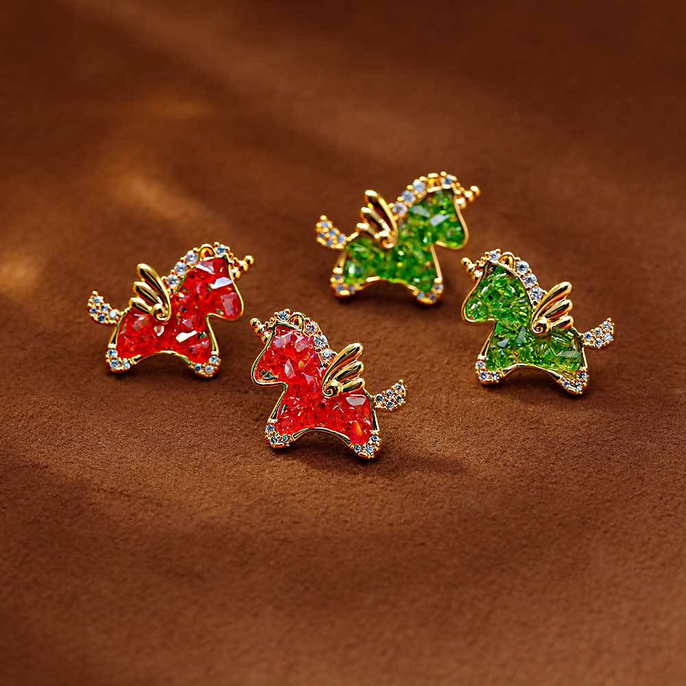 Hyacinth Will Soon have Money 2026 Live-streaming bestsellers: Stud earrings, women's fashion, light luxury, super sparkling crystal earrings, niche design sense earrings