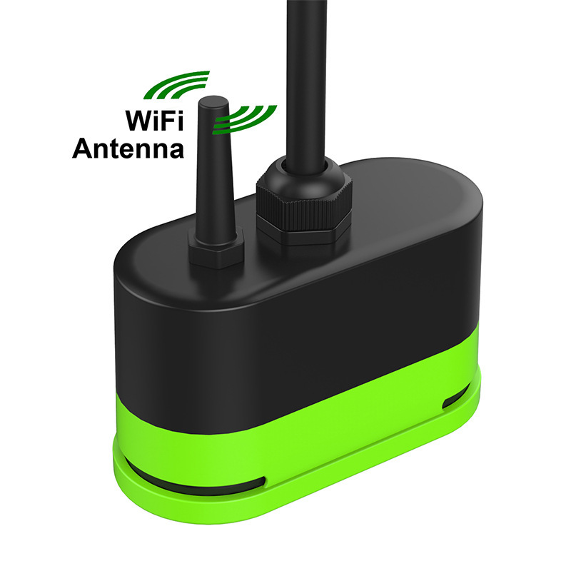 Green shell EU outdoor smart dual-plug socket with USB charging port details Picture