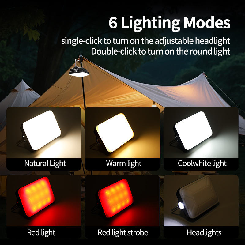 Cross-border camping tent camping lamp COB outdoor strong light illumination construction site work emergency night market charging stall details Picture