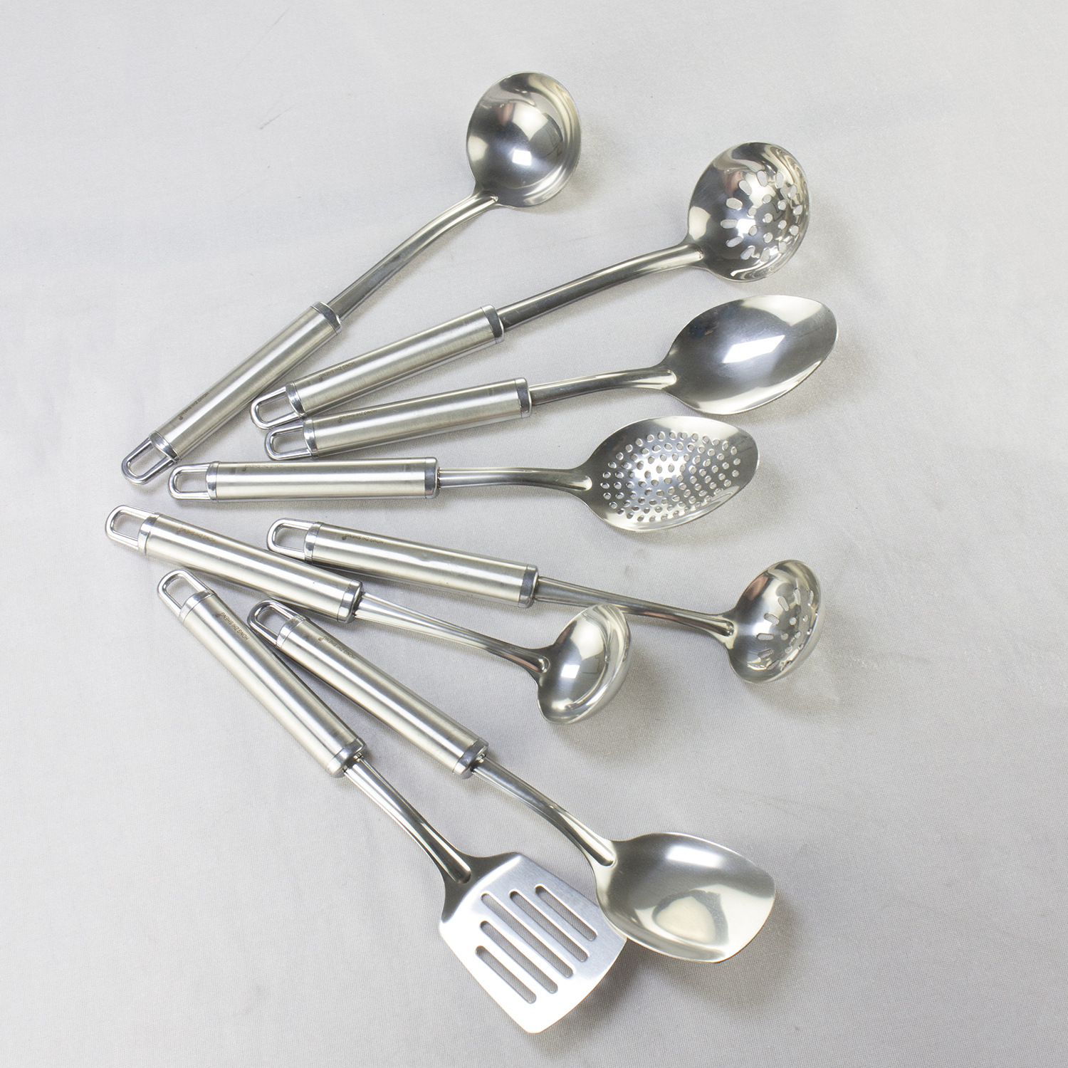 Stainless steel spatula kitchenware set, cooking soup spoon spatula, serving spoon, anti-scald stir-frying spatula, frying spatula, large strainer spoon gift Item Picture