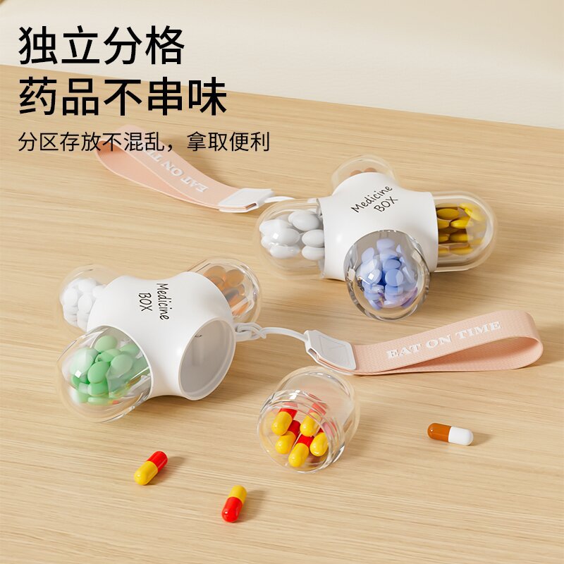 Portable daily three meals pills, essential travel separation and storage box, medicine box dispenser, medicine dispenser details Picture