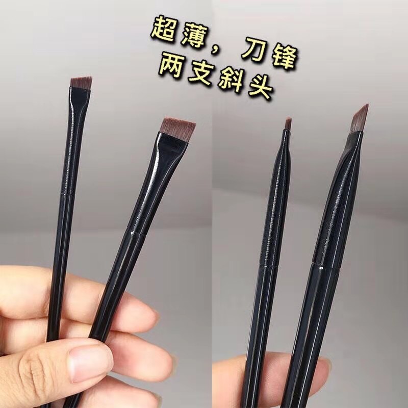 刀锋眼线刷眉刷超薄斜角窝蚕刷野生眉刷斜眉刷眼线膏刷批发化妆刷
