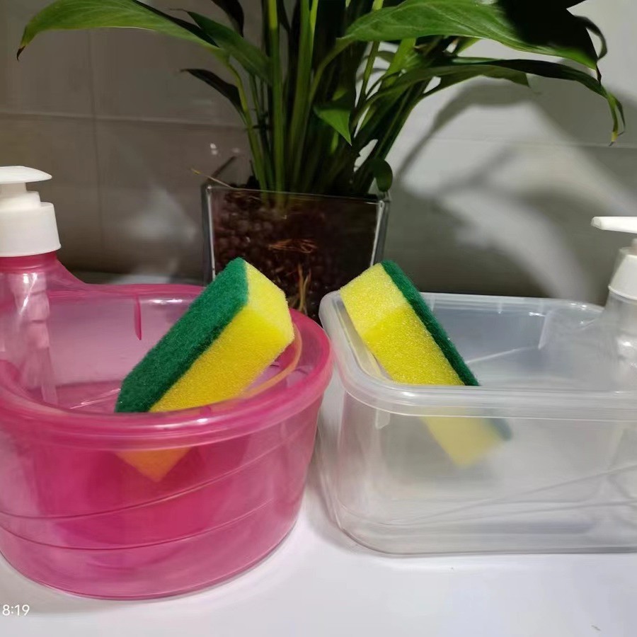 Plastic kitchen detergent press box, sponge wipe liquid filling box, press device, manual liquid dispensing box, dish soap liquid box