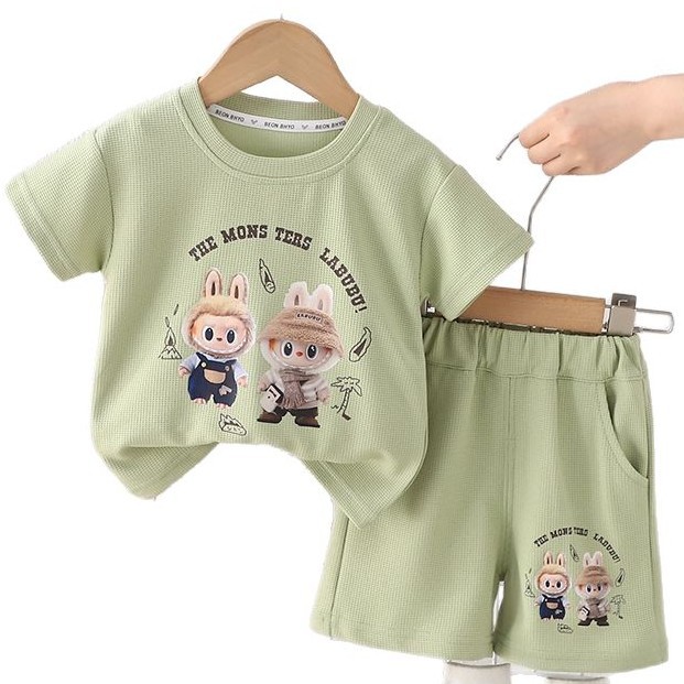 Niño manga corta grooming summer 2025 nueva camiseta niño deporte casual bebé manga corta conjunto de dos piezas Item Picture