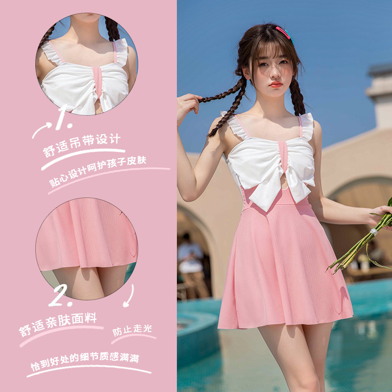 Cute children's swimwear for girls, new sweet and fresh one-piece swimwear for medium and large children, sun protection girls' hot spring swimwear, NT $1003103 details Picture