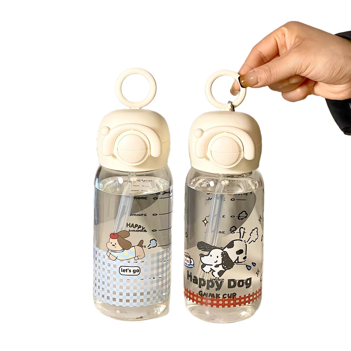 吸管杯高硼硅玻璃杯耐高温水杯双饮口2026新款女生高颜值杯子批发