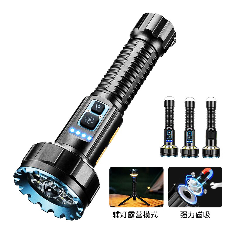 跨境超亮定焦爆亮手电超亮COB双向照明户外露营灯氛围灯磁吸挂钩