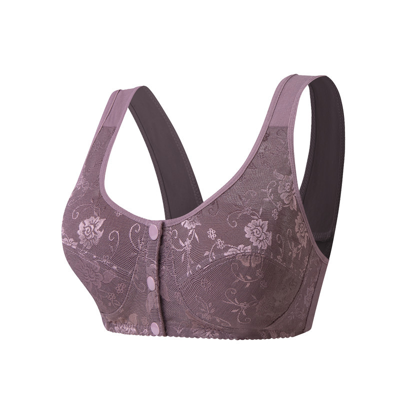 Underwear for the elderly, front-buttoned bras, pure cotton vest style underwear for middle-aged and elderly people, hot sales at women's stalls, mom's underwear, gathering bras, bras with thin shoulder straps, gathering cup bras, plus-size bras, plus-size underwear details Picture