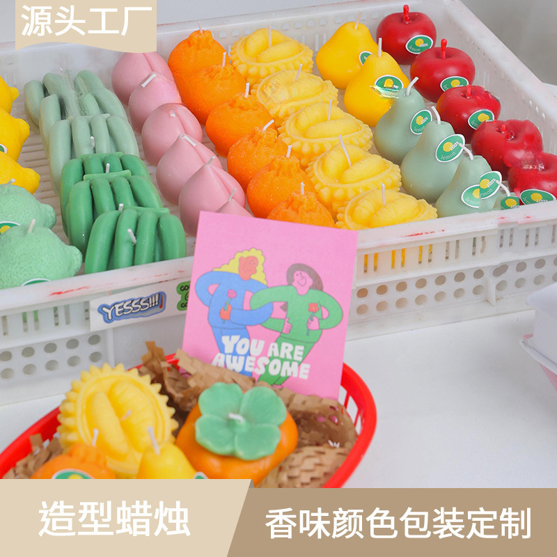 Mini fruit-scented candle shaped handcrafted display gift diffuser wedding decoration Glowing scent: lemon details Picture