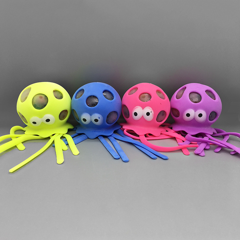 Jellyfish hole balls, octopus playing in water, colorful beads, large beads, children's stress-relieving and venting toys, simulated ocean pinching fun details Picture