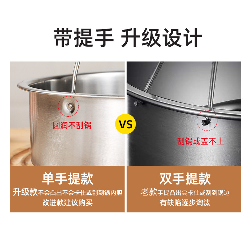 304 stainless steel steamer with concave mouth, universal non-magnetic steamer drawer, small hole steaming rack, thickened large hole household rice cooker steaming compartment Specification image
