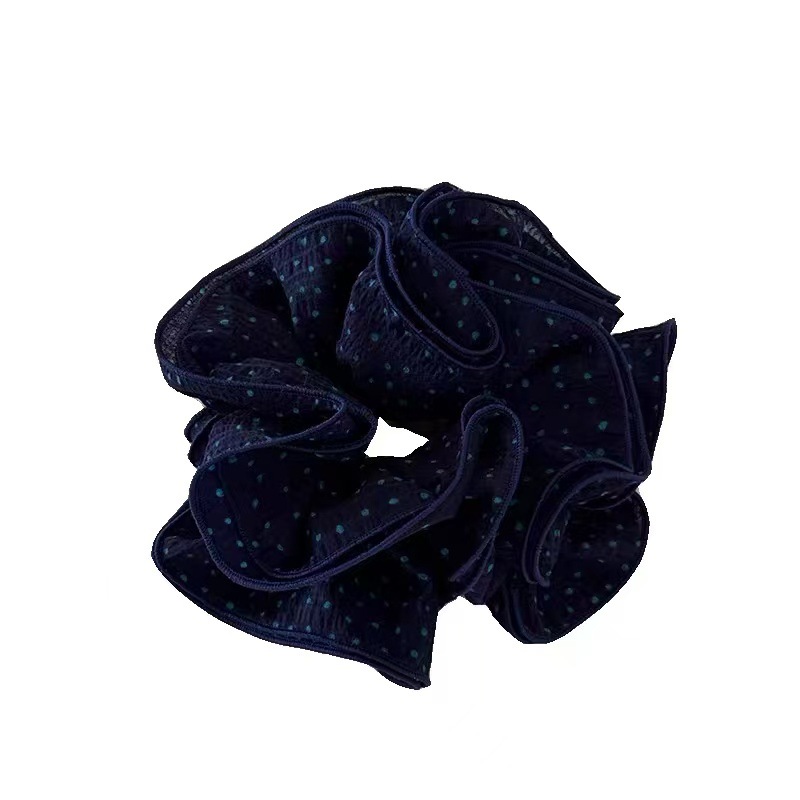 Korean style, polka dot large intestine hair band, women's high-end look, versatile hair tie, hair accessory, elegant rubber band hair tie Item Picture