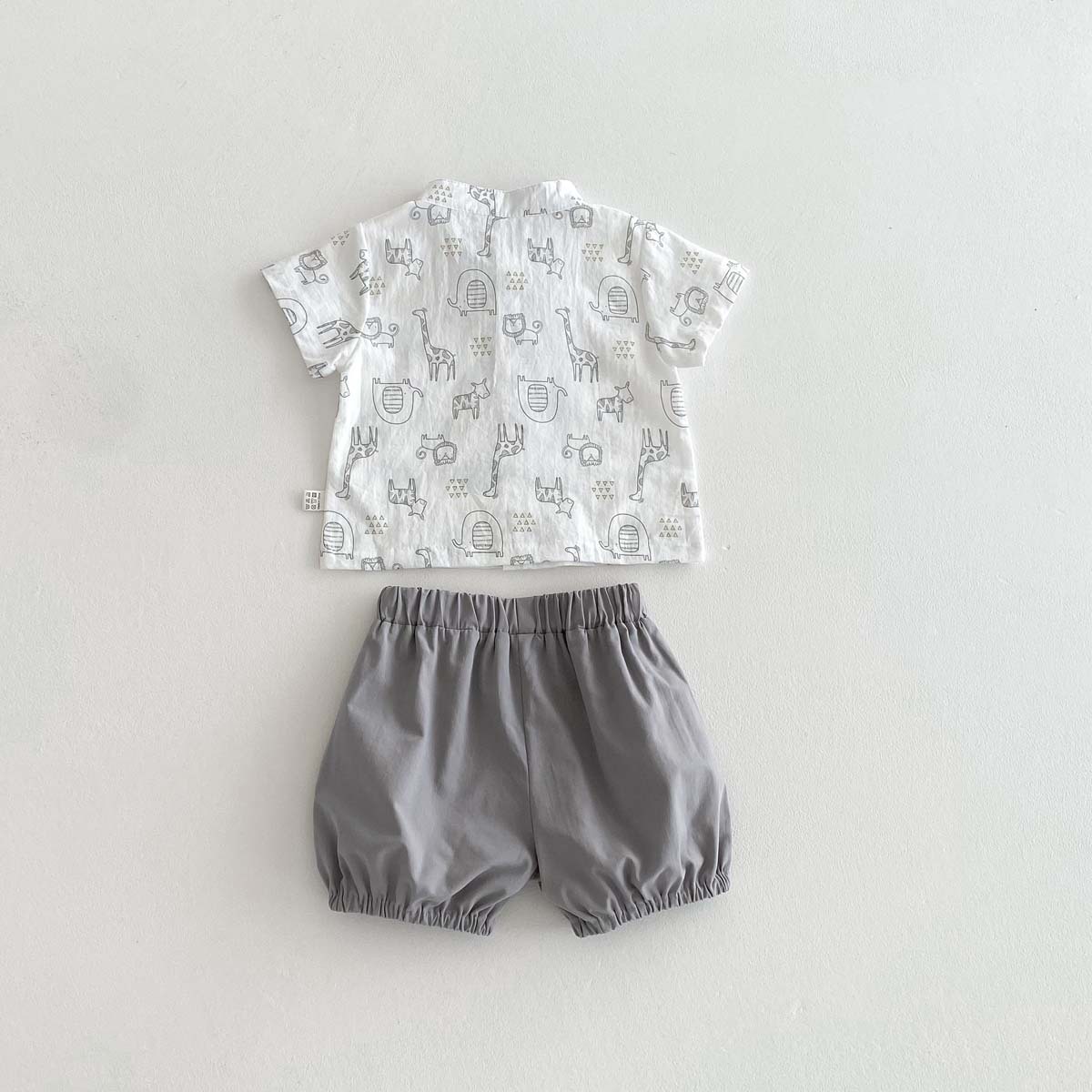 Boys' short-sleeved shirt in Hong Kong style, cool and fashionable 2025 children's summer wear, boys' summer shirt and shorts set, stylish Application Scenario