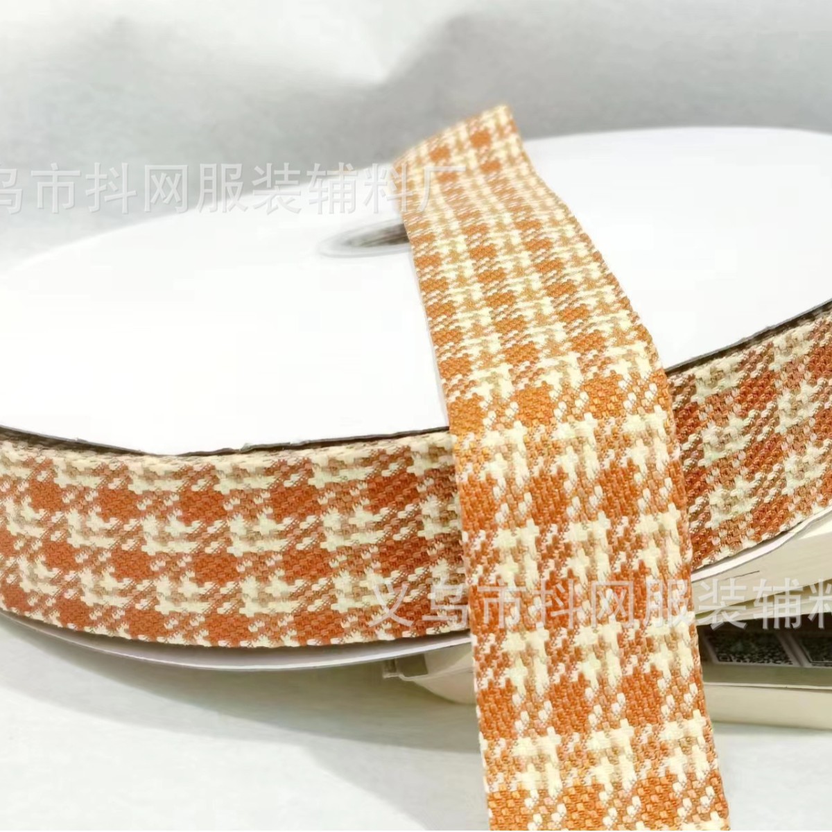 4cm韩版千鸟格纹织带格子丝带DIY蝴蝶结发饰头饰包边鲜花礼盒包装细节图