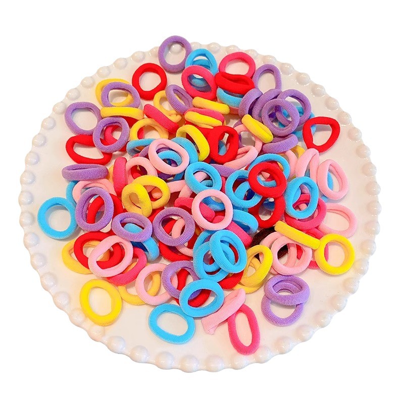 High-elasticity canned children's hair bands, colorful towel bands, ponytail hair ties, rubber bands that won't hurt hair, baby hair ties, thumb bands Item Picture