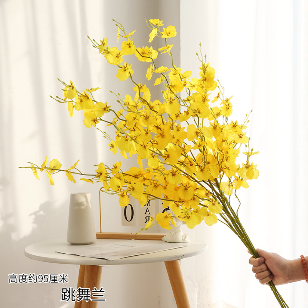 Artificial dancing orchid, Phalaenopsis, silk flowers, living room decoration, dining table, dried flowers, artificial flowers, vases, ornaments, bouquet arrangement Specification image