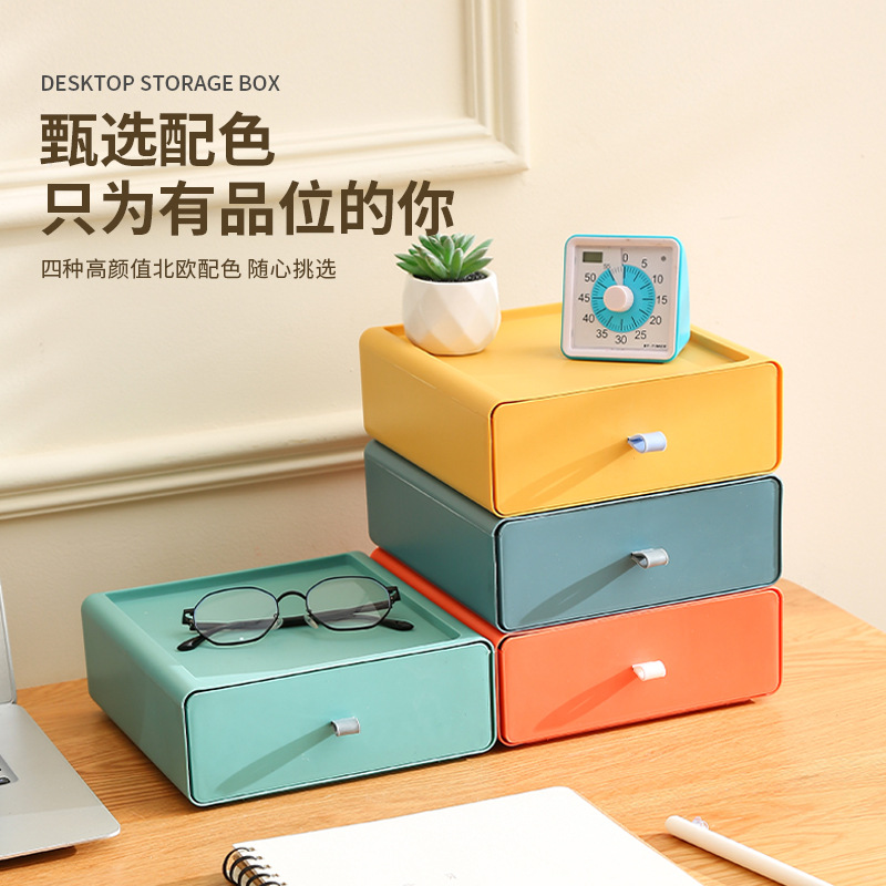 Drawer-type desktop storage box, storage box, office desk rack, organizing cabinet, wholesale organizing box Specification image