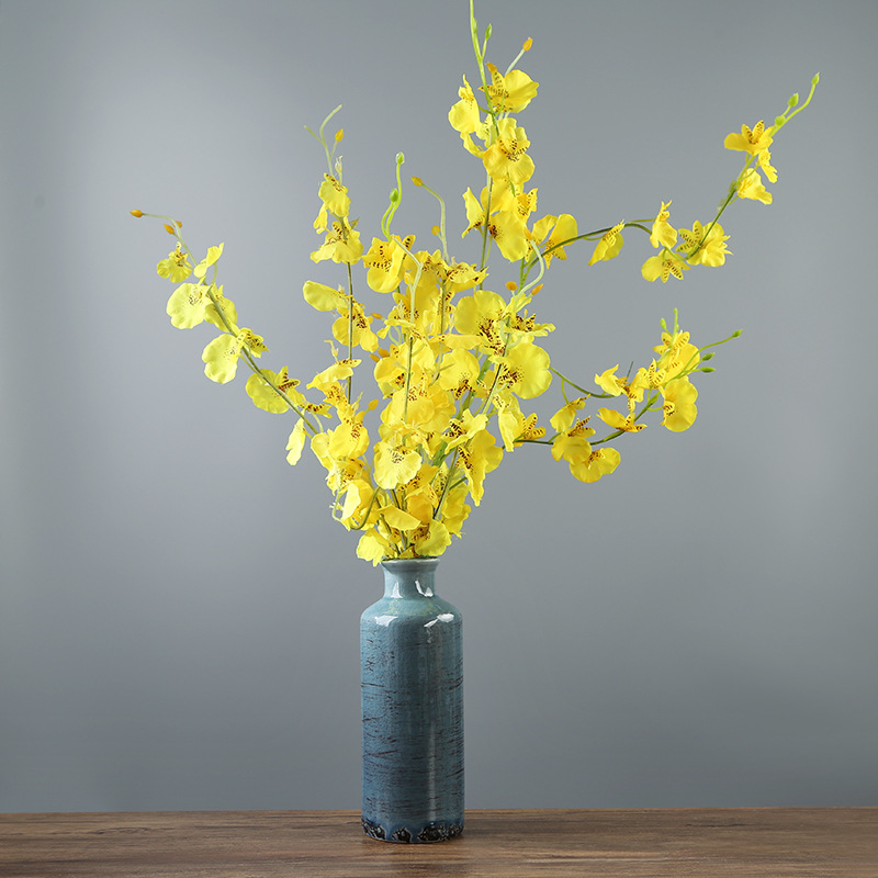 2025 Cross-border Rural Ice-Crack Ceramic Vase in Gray, Blue and Green 3-piece Set Bohemian Retro Home Decoration Farmhouse Vase Specification image