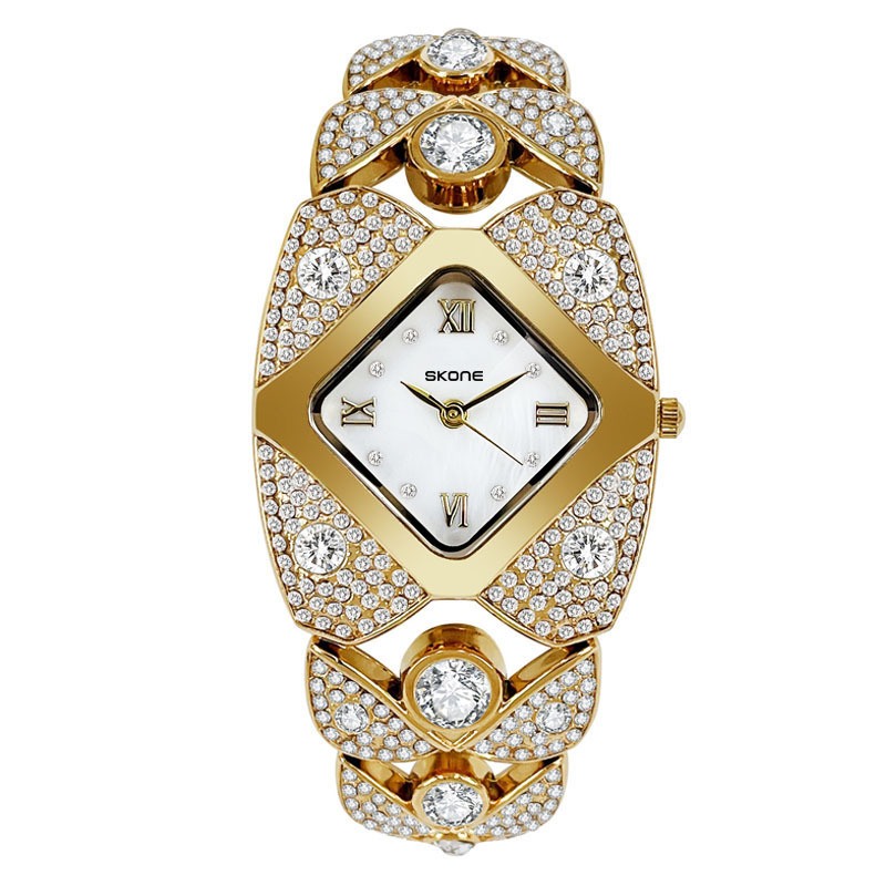 SKONE Time and Space brand diamond-encrusted fashionable women's wristwatches are sold directly by the manufacturer and are popular cross-border e-commerce quartz watches