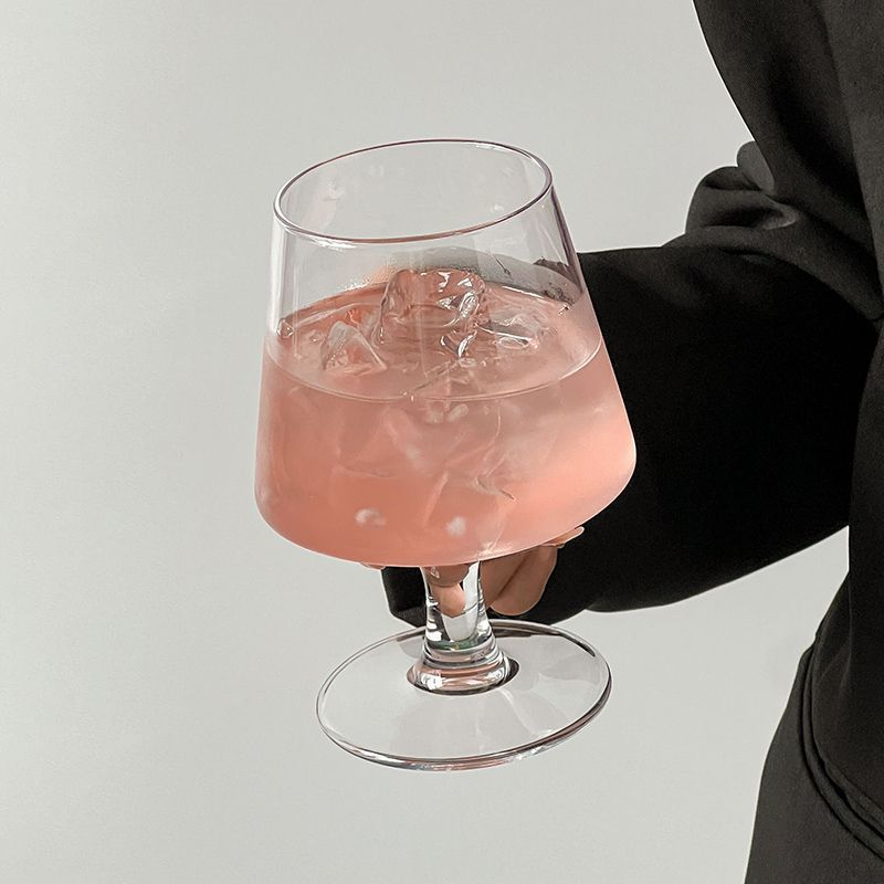 Soda water sparkling cup, popular restaurant glass wine glass, dwarf brandy cup, iced coffee cup, beverage cup Specification image