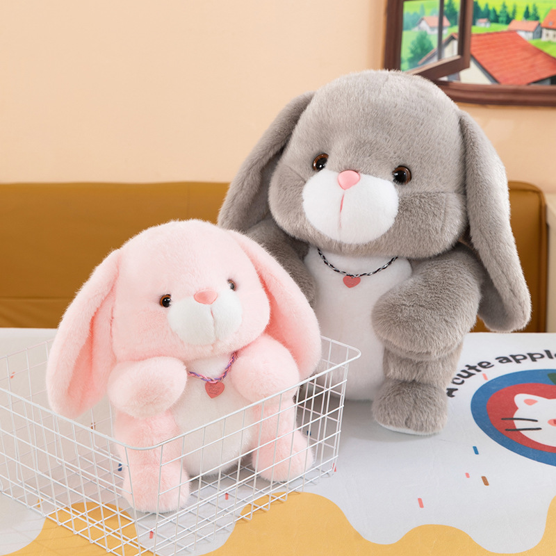 呆萌大耳朵双色兔礼物毛绒玩具儿童睡觉抱枕抓娃娃机公仔跨境批发