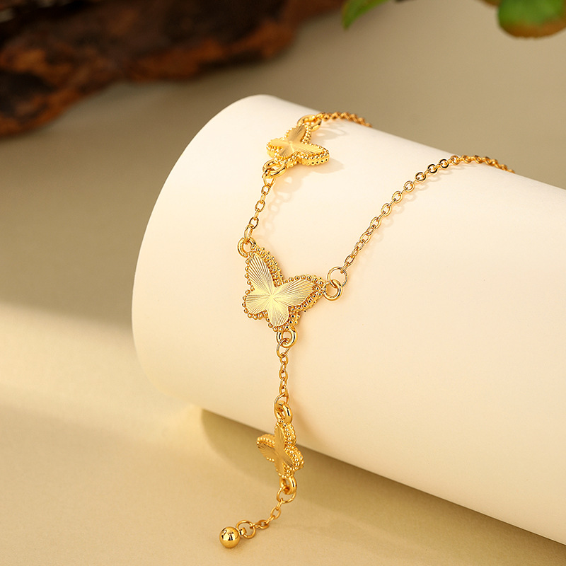 新款在逃公主蝴蝶流苏项链女法式温柔百搭冷淡风简约轻奢高級感