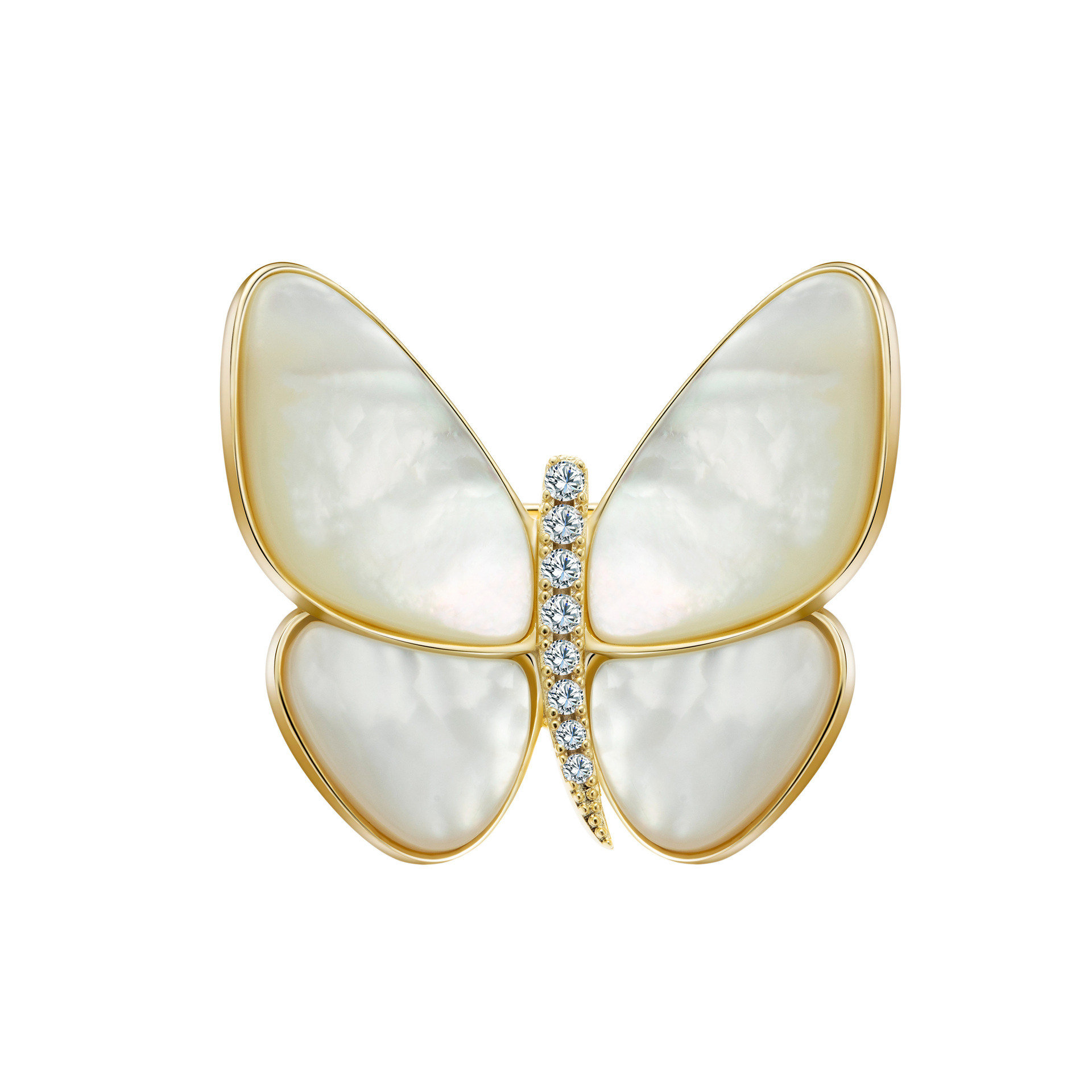 High-end, elegant and stylish butterfly brooch, exquisite suit corsage accessory, natural mother-of-pearl pin buckle Item Picture