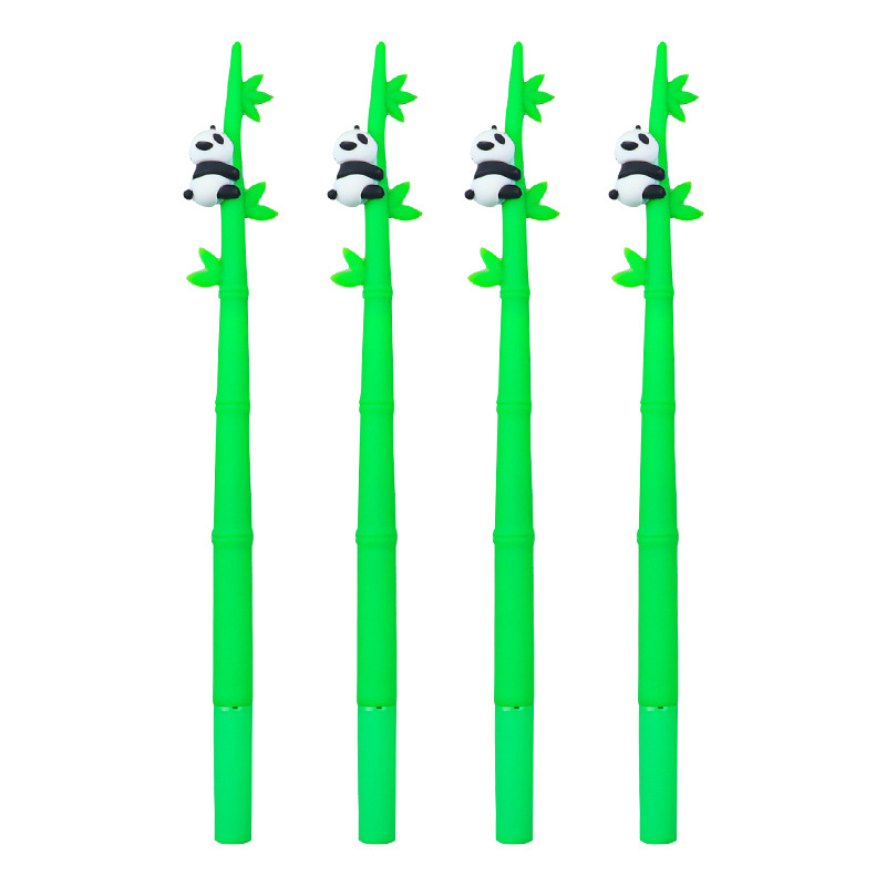 Creative cartoon panda bamboo needle gel pen, high appearance level, cute panda 0.38 black smooth signature pen Item Picture