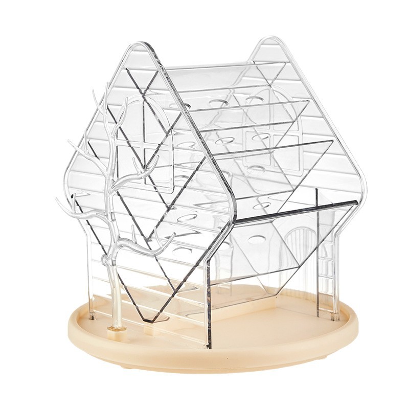 Rotating cosmetics storage box, desktop high-end jewelry box, skin care products, makeup brushes, shelf, jewelry storage box Item Picture