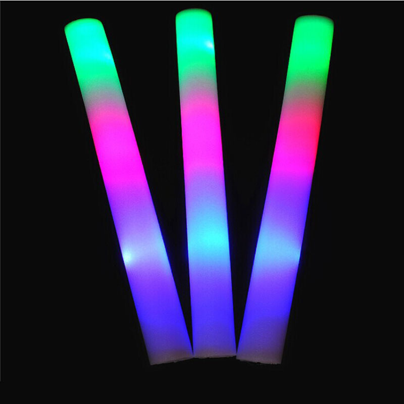 Sponge glow sticks, foam flash sticks, concert large glow sticks, seven-color electronic luminous sticks, disposable Application Scenario