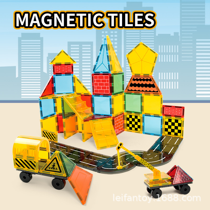 Xinbida large transparent magnetic sheet outer set of children's early education and intelligence building blocks magnetic building blocks details Picture