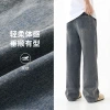 Men's jeans 2025 autumn new style washed loose straight-leg pants Versatile drawstring distressed long pants for men details Picture