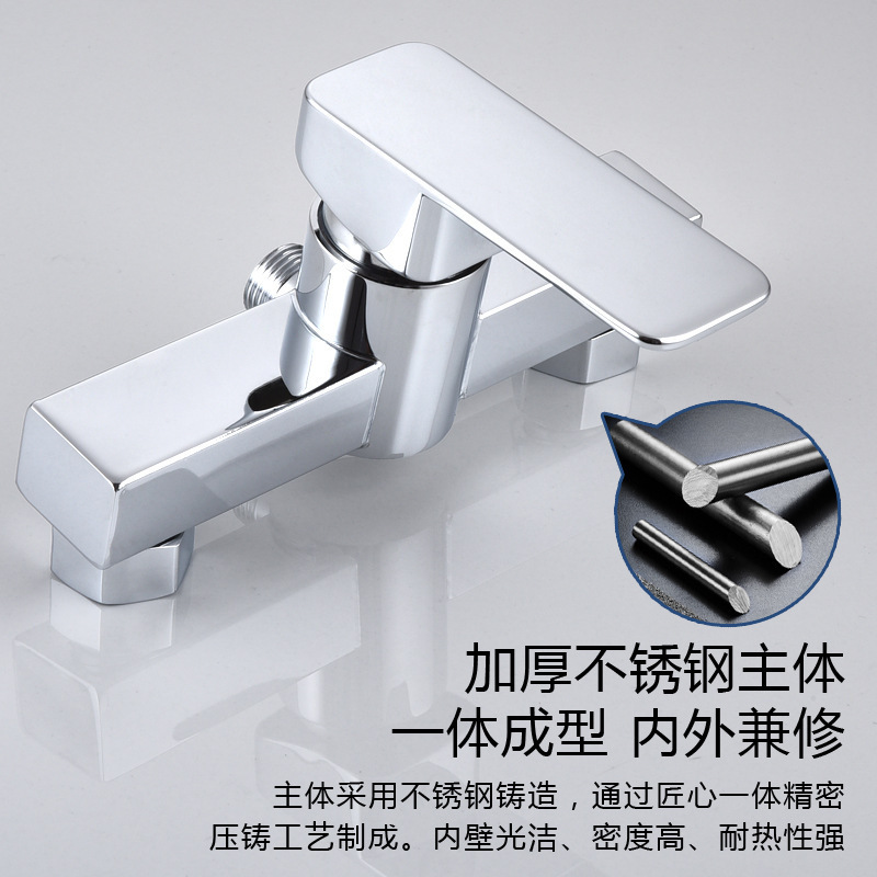 Stainless steel shower faucet, mixing valve, bath switch, hot and cold water mixer, two-in-one for bathroom and bathtub details Picture