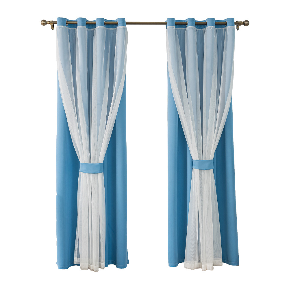 窗帘/跨境窗帘/软门帘pvc/窗帘欧美绣花/尼龙纱窗网白底实物图