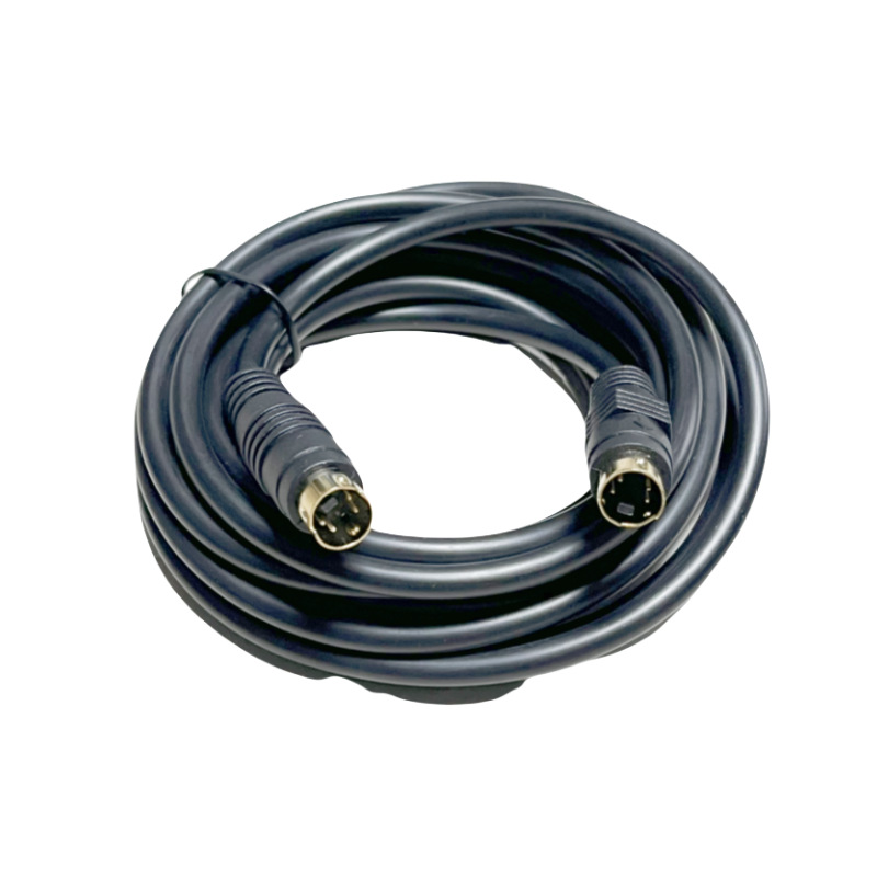 镀金 S端子线 电脑转电视连接线 S-Video视频线 1.5/3/5/10米白底实物图