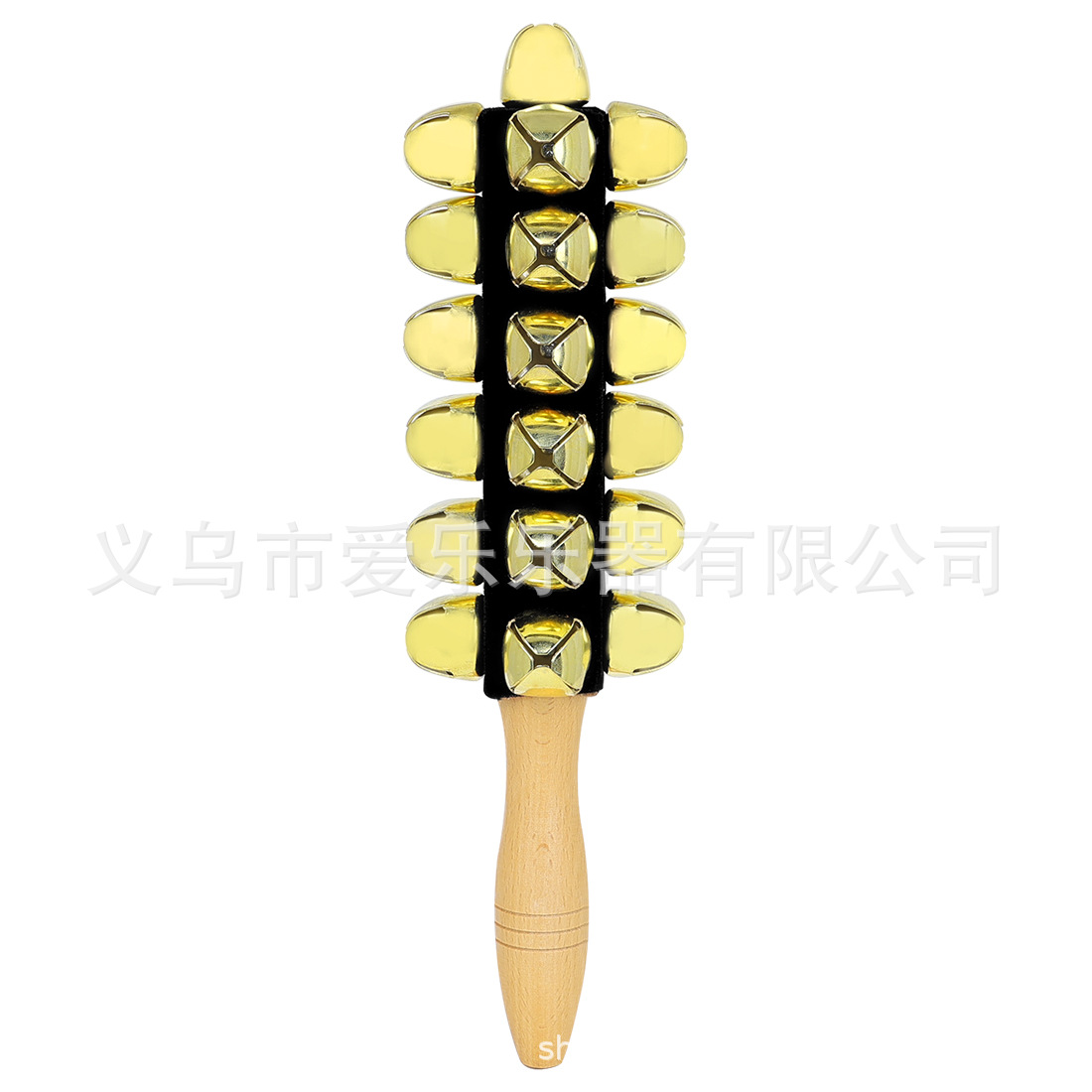 跨境25音大棒铃榉木手摇铃儿童早教打击乐器响铃音乐道具手摇棒铃产品图