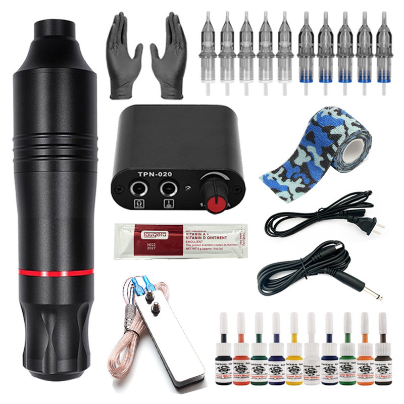 shanilak tattoo machine set, complete mini power tattoo equipment, cross-border wholesale tattoo pen set, including colorant motor pen
