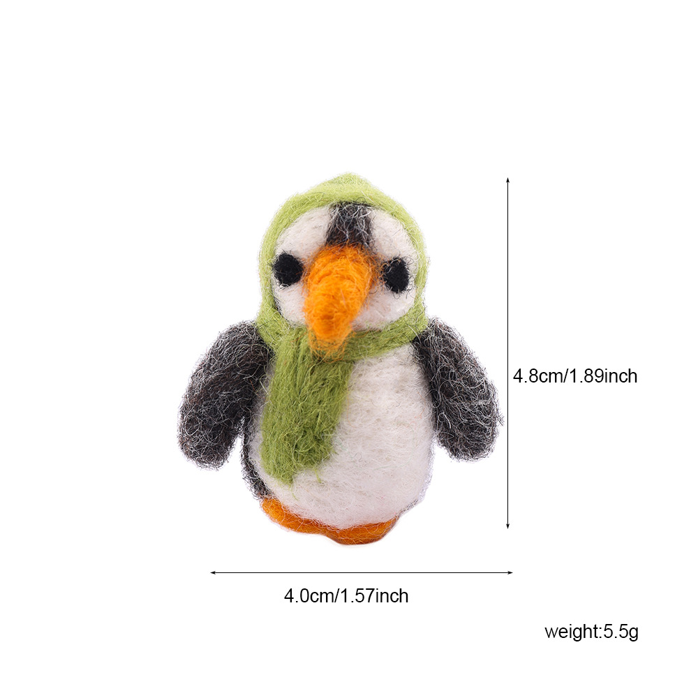Ins-style handcrafted wool felt cartoon dolls, cute little penguin clothing and accessory gifts Item Picture