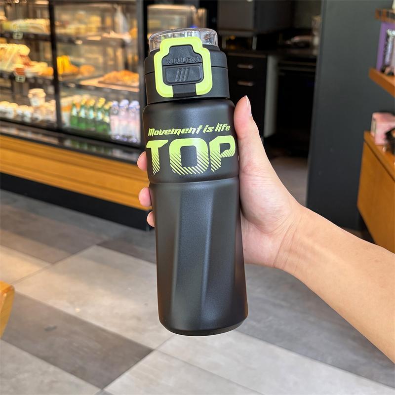 High-appearation-level insulated cup, portable new stainless steel water bottle, student sports large-capacity straw water cup Specification image